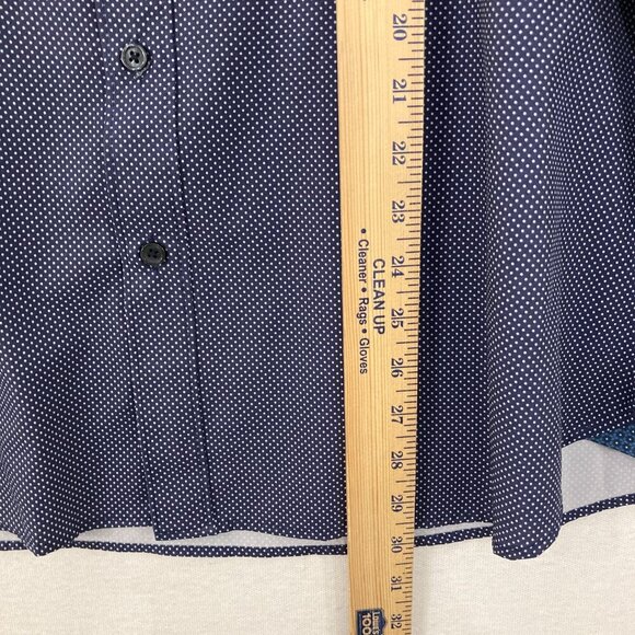 New CON.STRUCT Slim Fit XXL Blue Polka Dot Long Sleeve Button Down Preppy - Picture 6 of 10